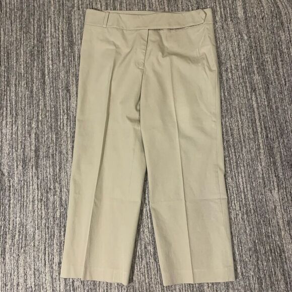 Mimi Maternity Womens Size Medium Chino Dress Pants‎ Tan Zip Spandex Stretch - Picture 1 of 8